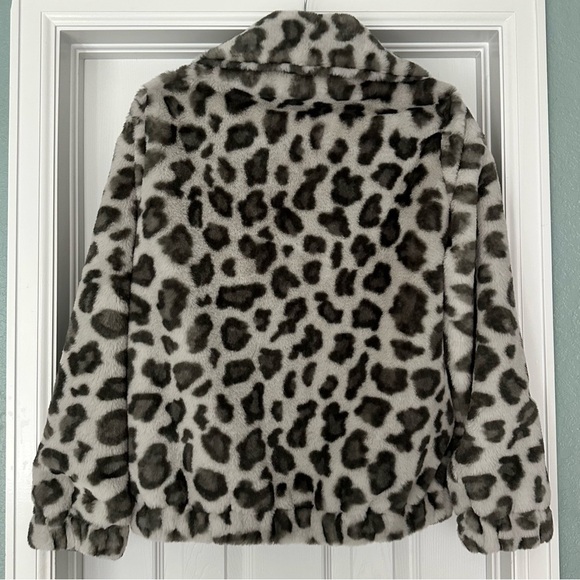 Dylan Faux Fur Leopard Print Coat Jacket Gray Size XS Small - Picture 6 of 11